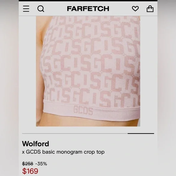 WOLFORD X GCDS basic monogram crop top - Picture 3 of 7